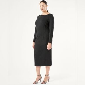 NWT Marina Rinaldi Sport Olivetta long-sleeved gray tailored midi dress, size 22